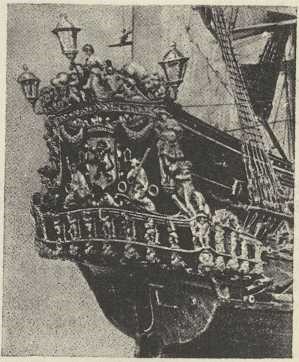 Sl. 17. Krma holandeskog broda g. 1664 Amsterdam, Pomorski muzej (G. La Roërie-J. Vivielle, Navires et mar.)