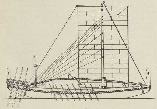 Sl. 3. Egipatski brod, 35.—30. st. prije Kr.