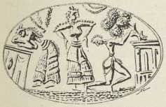 Sl. 9. Obredni prizor na prstenu nađenom u Mikeni